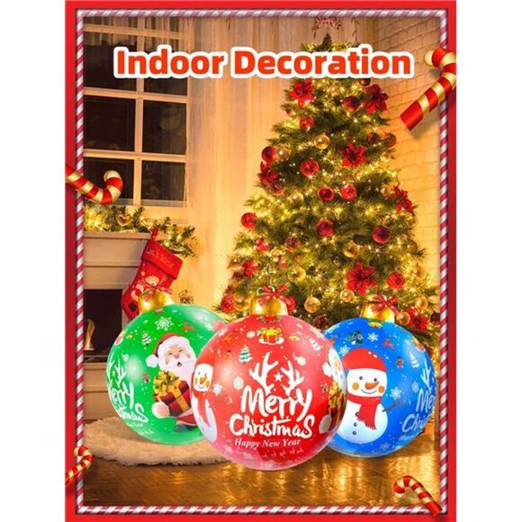 3 Pcs 24 Inch Giant Inflatable Christmas Balls Christmas...